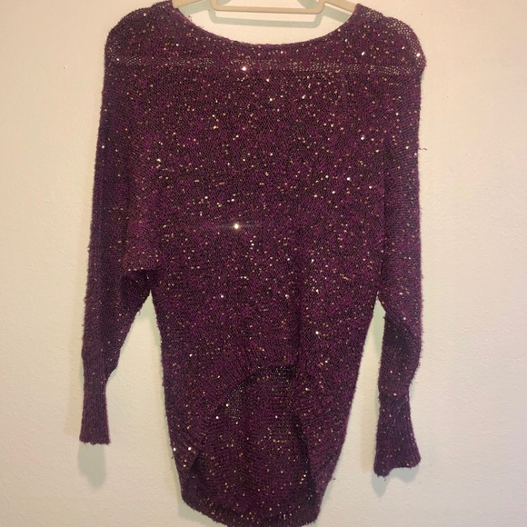 High Low Sequin Sweater - Picture 1 of 4